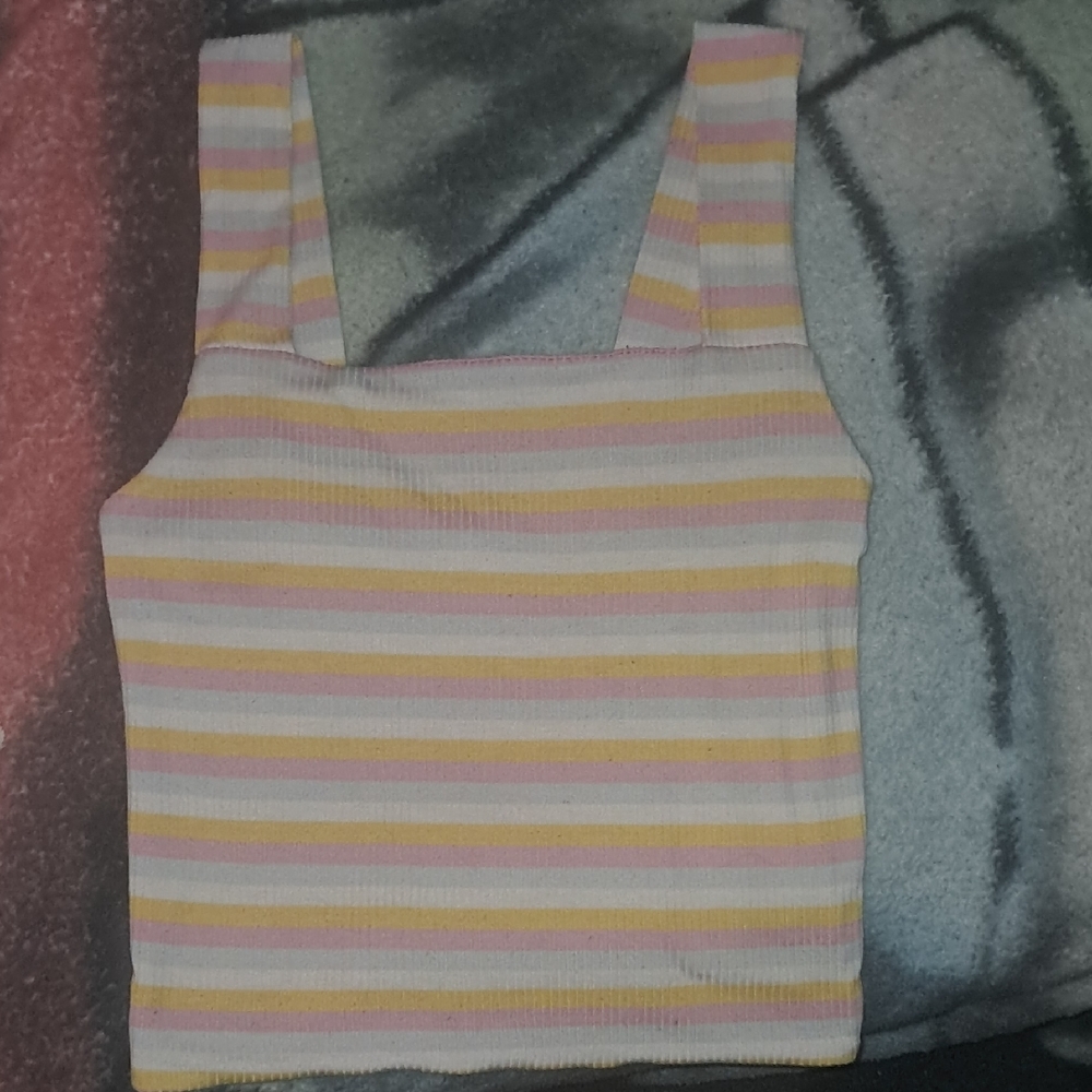 Moa Moa Pastel Striped Crop Top